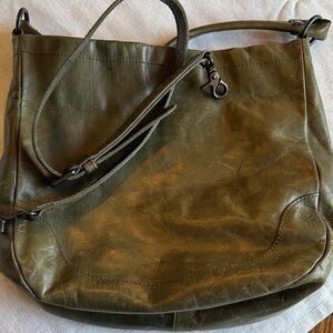 FRYE AND CO. Olive Leather Shoulder Bag
